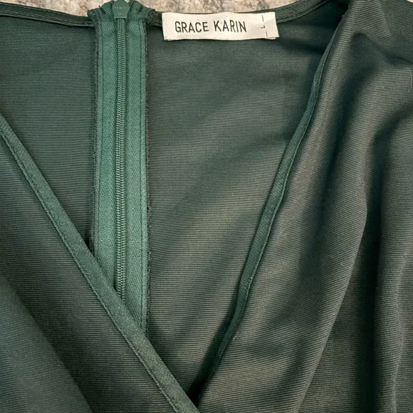 Grace Karin black green elegant career dress size L - Picture 4 of 5